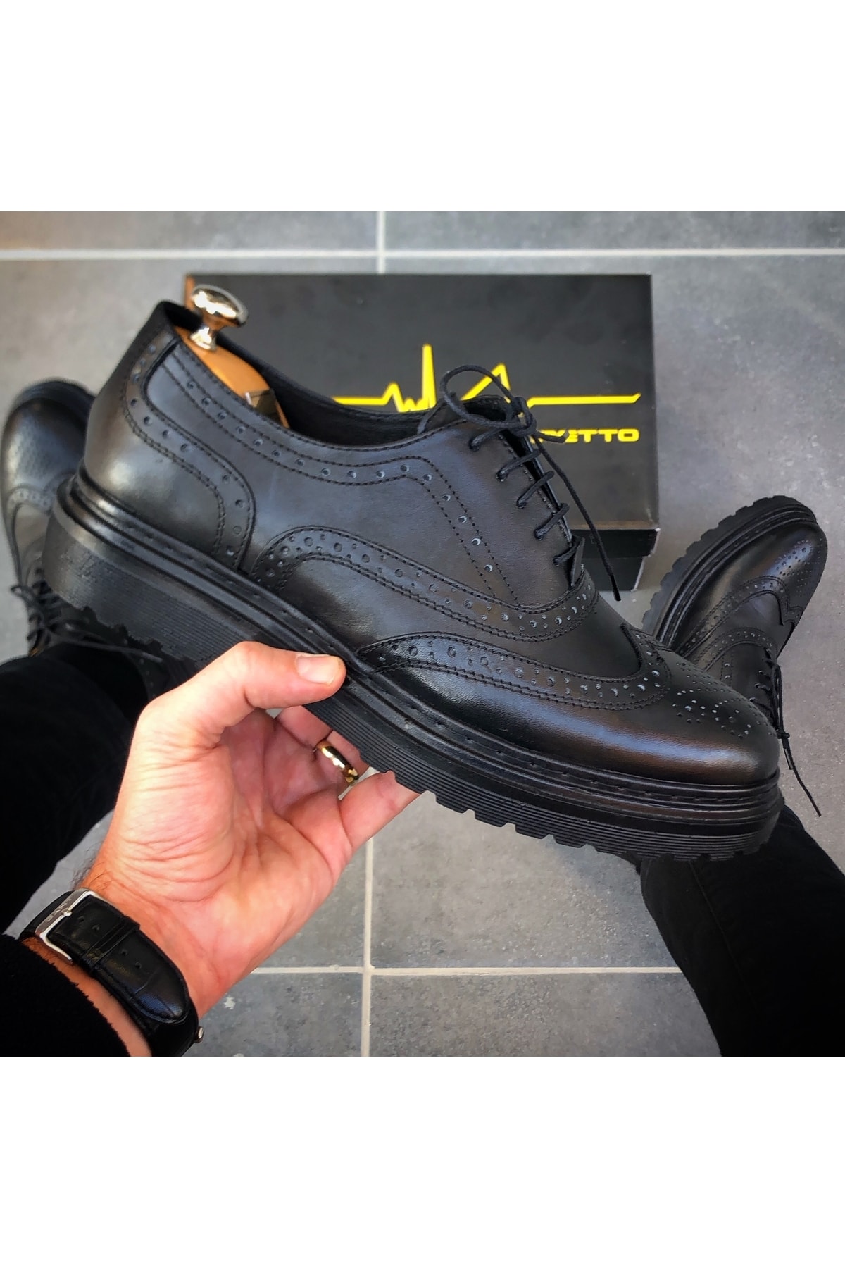 Martinetto Hakiki Deri Siyah Günlük Erkek Ayakkabı