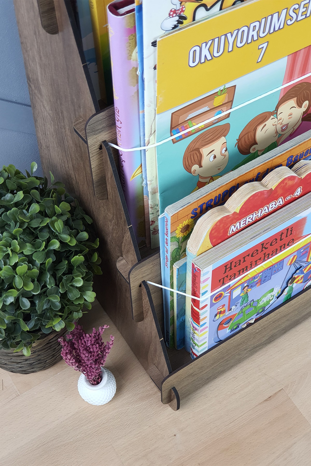 Mingitav Lucky Montessori Ahşap Çocuk Odası 4 Raflı Kitaplık fotoğrafı 6 (önizleme)