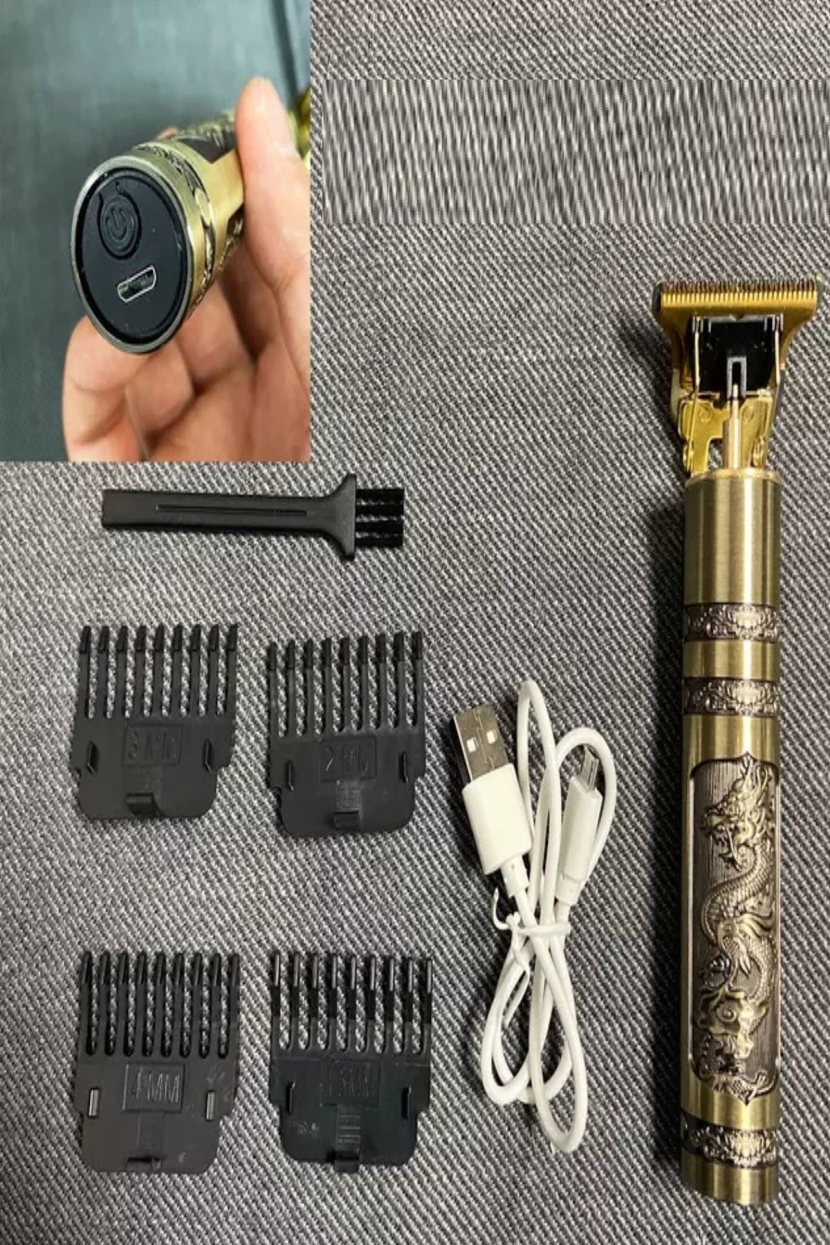 Midday Saç Sakal Ve Ense Tıraşında Sıfır Tıraş Imkanı 1500 Mah Lityum Bataryalı Ejderha Motif Tıraş Makine FV11067