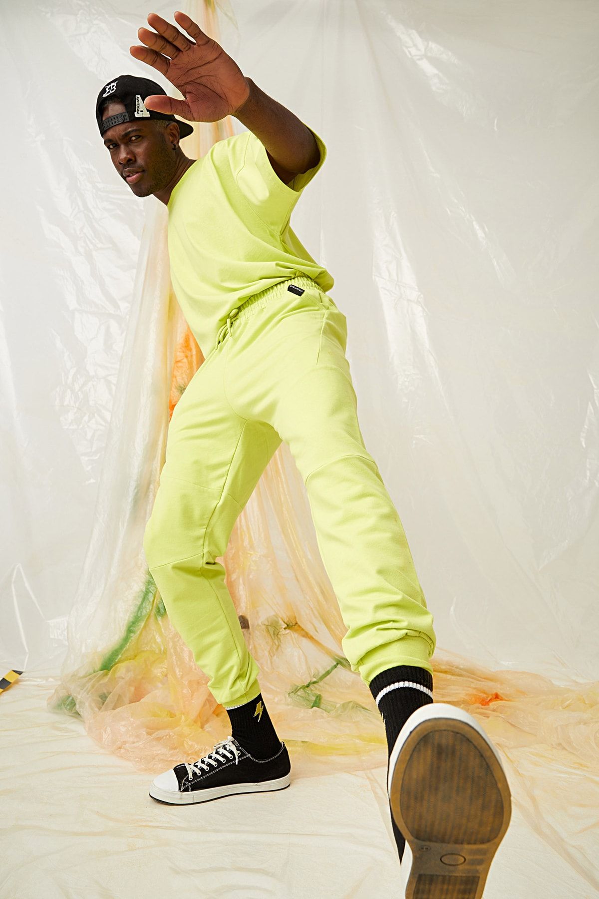 Neon yellow sweatpants clearance
