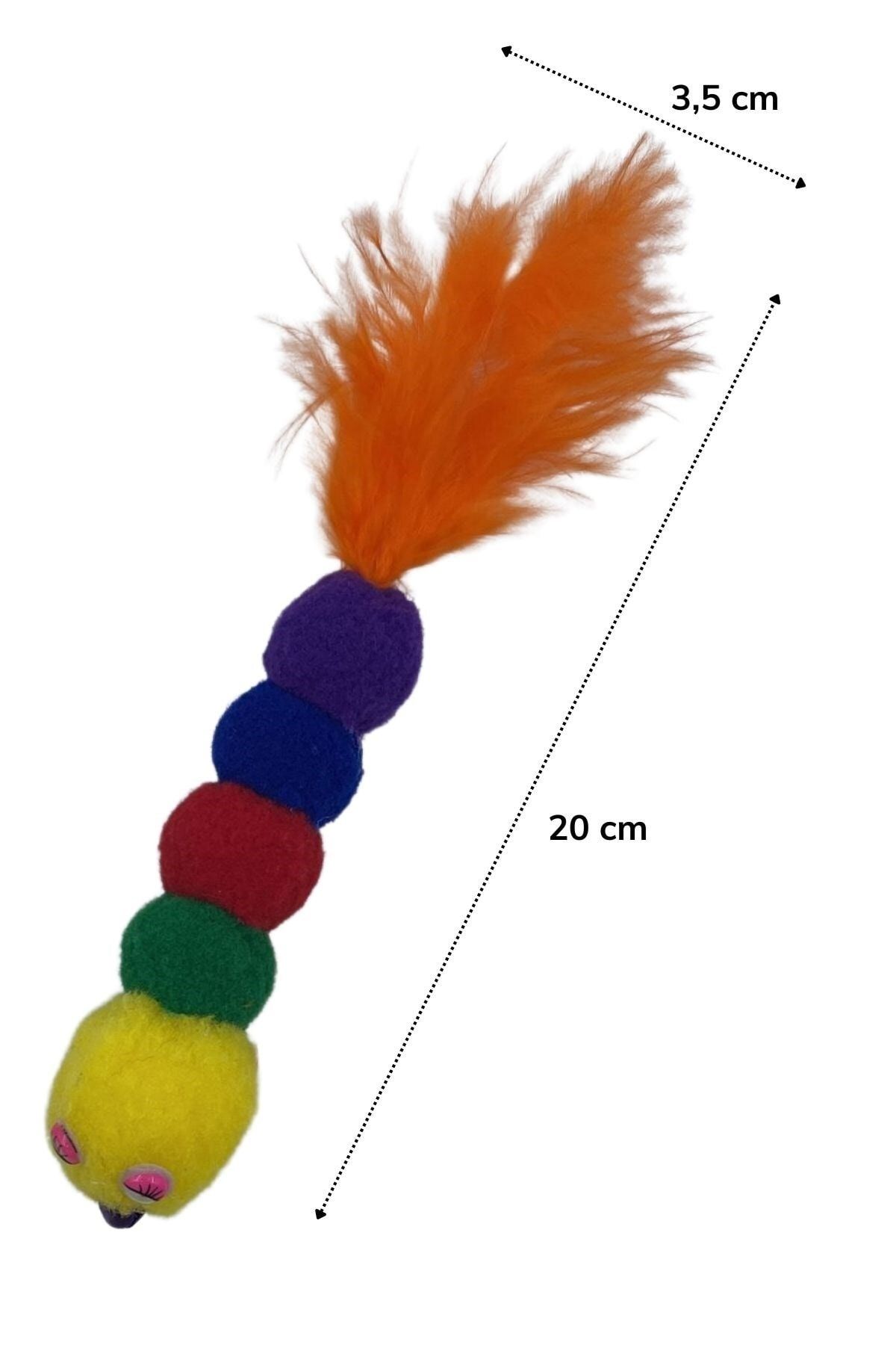 Buffer-® Soft String Colorful Caterpillar Toy and Non-Slip Pet Comb with Ergonomic Handle 5