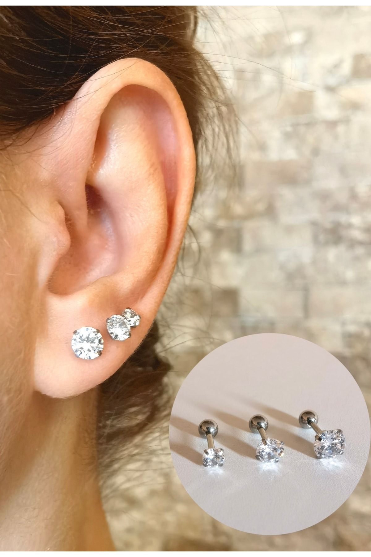 3 ear cheap piercing set