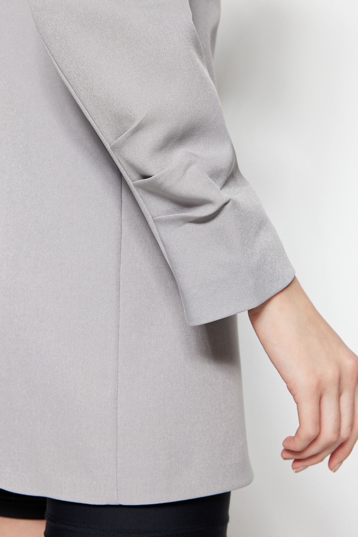 Trendyol Collection-Szara marynarka oversize z podszewką i podszewką TWOSS23BC00067 5