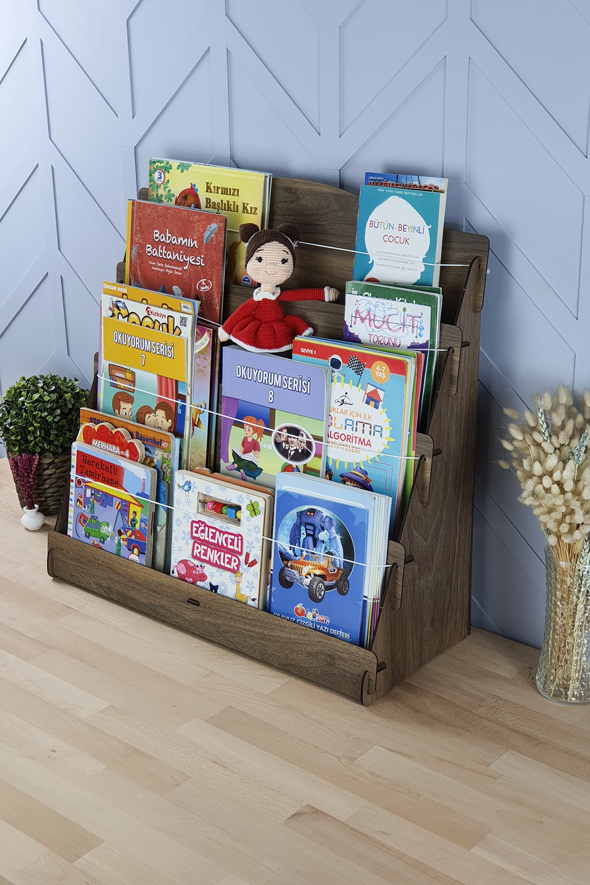 Mingitav Lucky Montessori Ahşap Çocuk Odası 4 Raflı Kitaplık fotoğrafı 4 (önizleme)