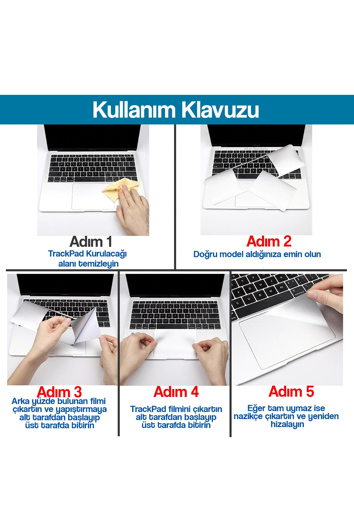 Macbook Air Sticker Touchpad Film Koruyucu (ESKİ USB’Lİ MODEL 2010/2017) A1369 A1466 Ile Uyumlu 6