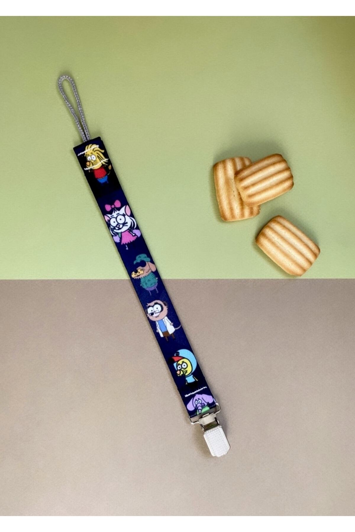 KARAMİLA Hayvan Desenli Bebek Emzik Askısı - Emzik Tutacağı fotoğrafı 2 (önizleme)