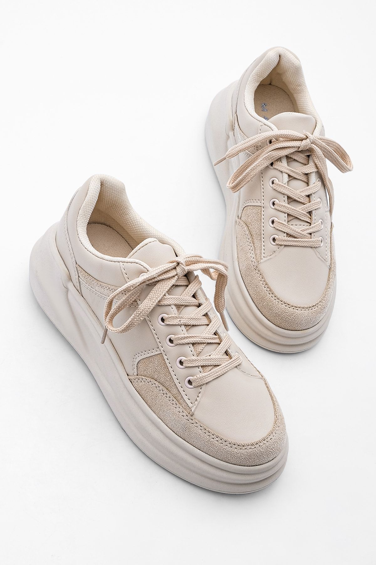 Marjin Sneakers - Beige - Flat Trendyol