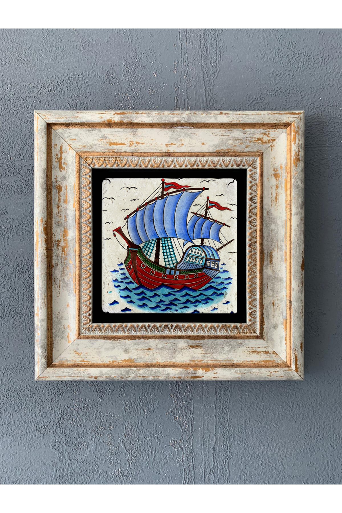 Framed Stone Wall  Decor 20 x 20 cm Tile Pattern