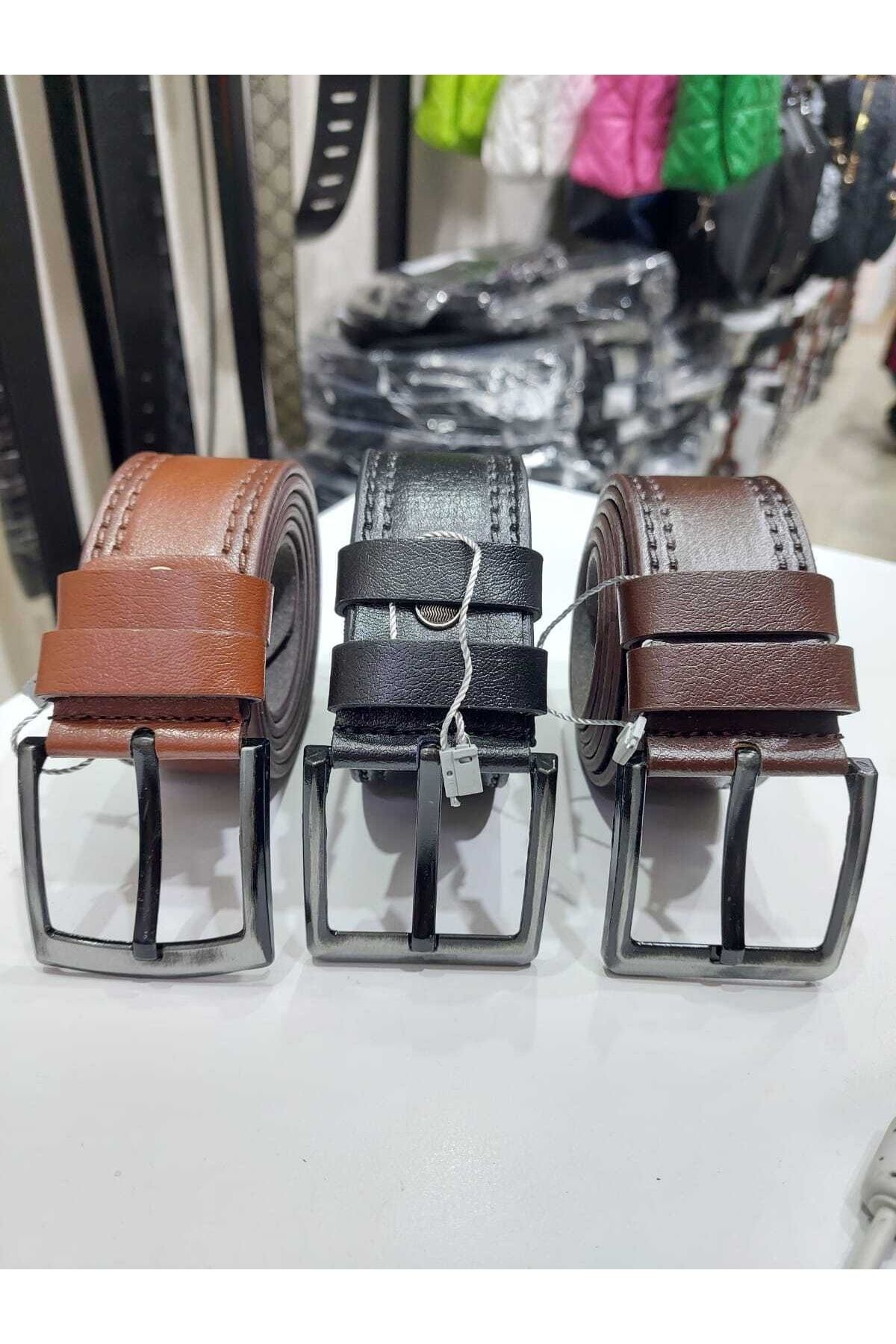 MARQUE SOSYETHEPAZARI 3 Men s Leather Belts Suitable for Denim and