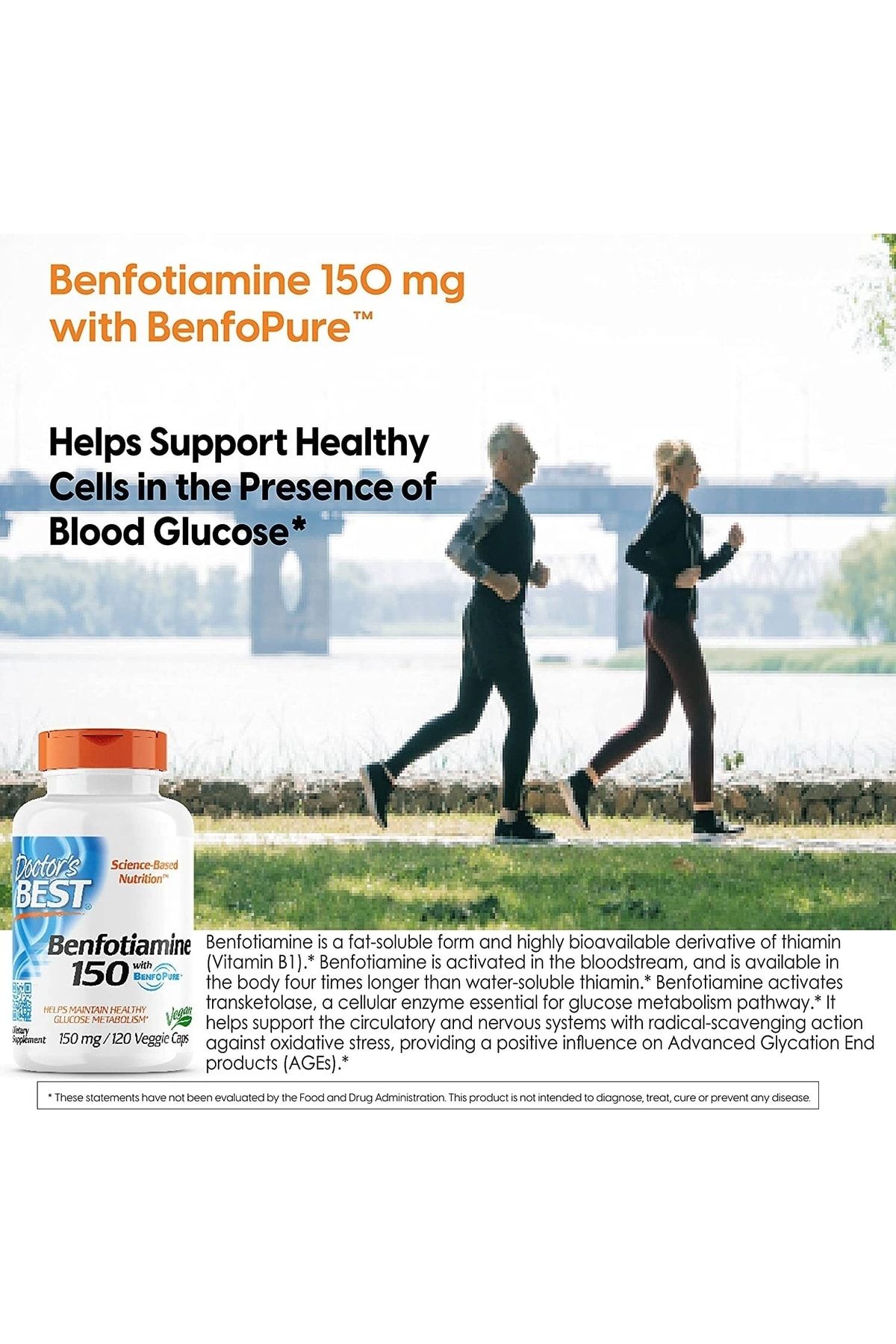Doctor's Best-Benfotiamine 150 + Benfopure 150 Mg Vitamin B1 - L-leucine Glucose Metabolism Leucine 6