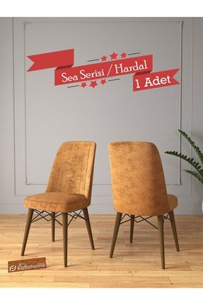 Sea Serisi Mutfak Sandalyesi , Yemek Odası Sandalyesi , Bahçe Sandalyesi 1 Adet - Hardal 0575-001