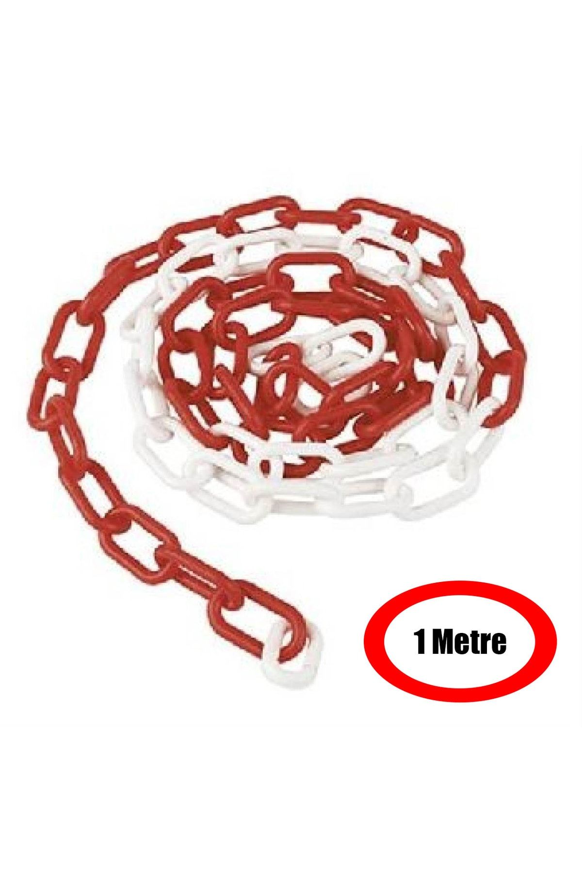 Lr-1031 Plastik Trafik Zinciri-6cm-1m Kırmızı-beyaz
