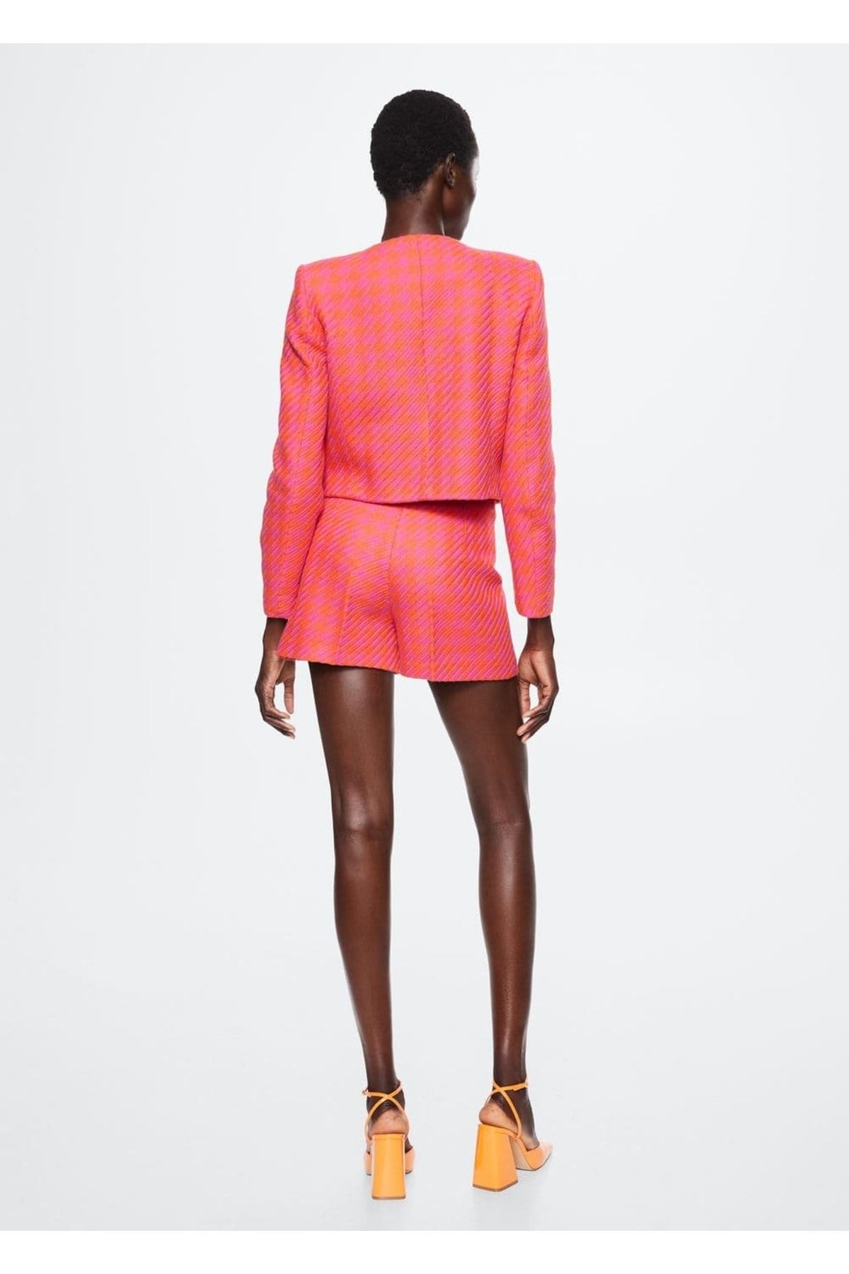 MANGO Woman-Houndstooth Patterned Shorts 4