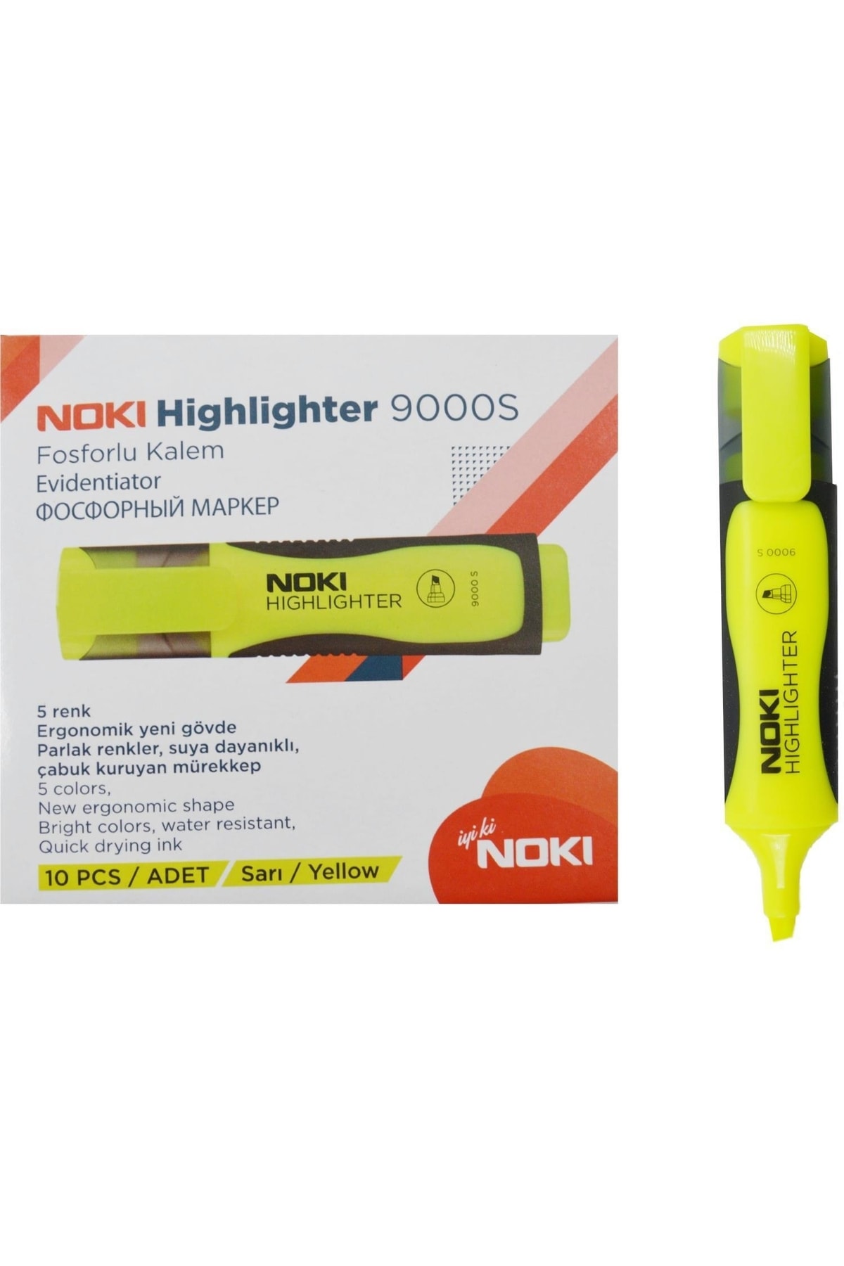 Noki Fosforlu Kalem 10 Adet Sarı