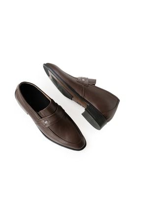 El Yapımı Loafer Model Kahverengi 7 Veya 9 Cm Boy Uzatan Erkek Ayakkabı Gizli Topuklu Kundura LOA01