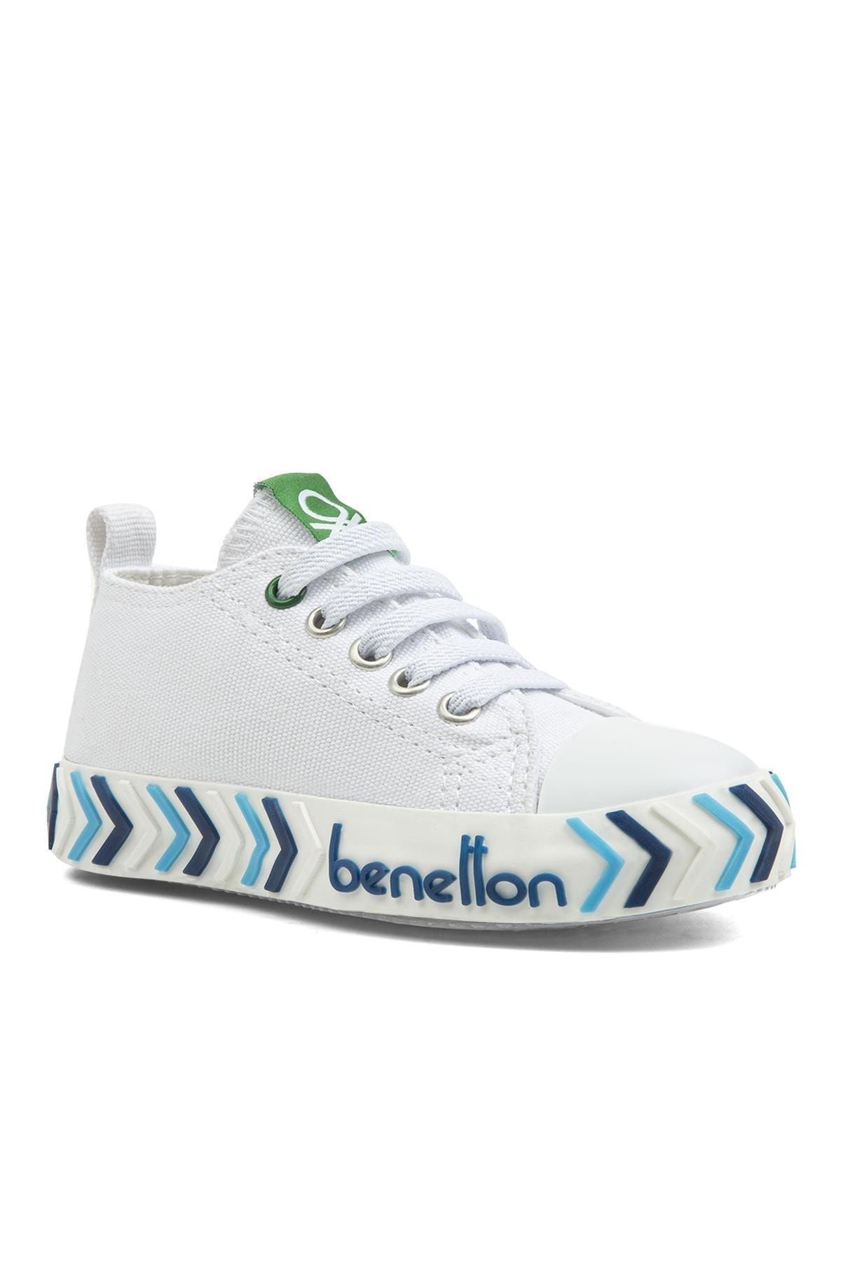 اسنیکر سفید دخترانه و پسرانه بچگانه ® | Bn 30640 3394 آبی کفش ورزشی بچه گانه Benetton