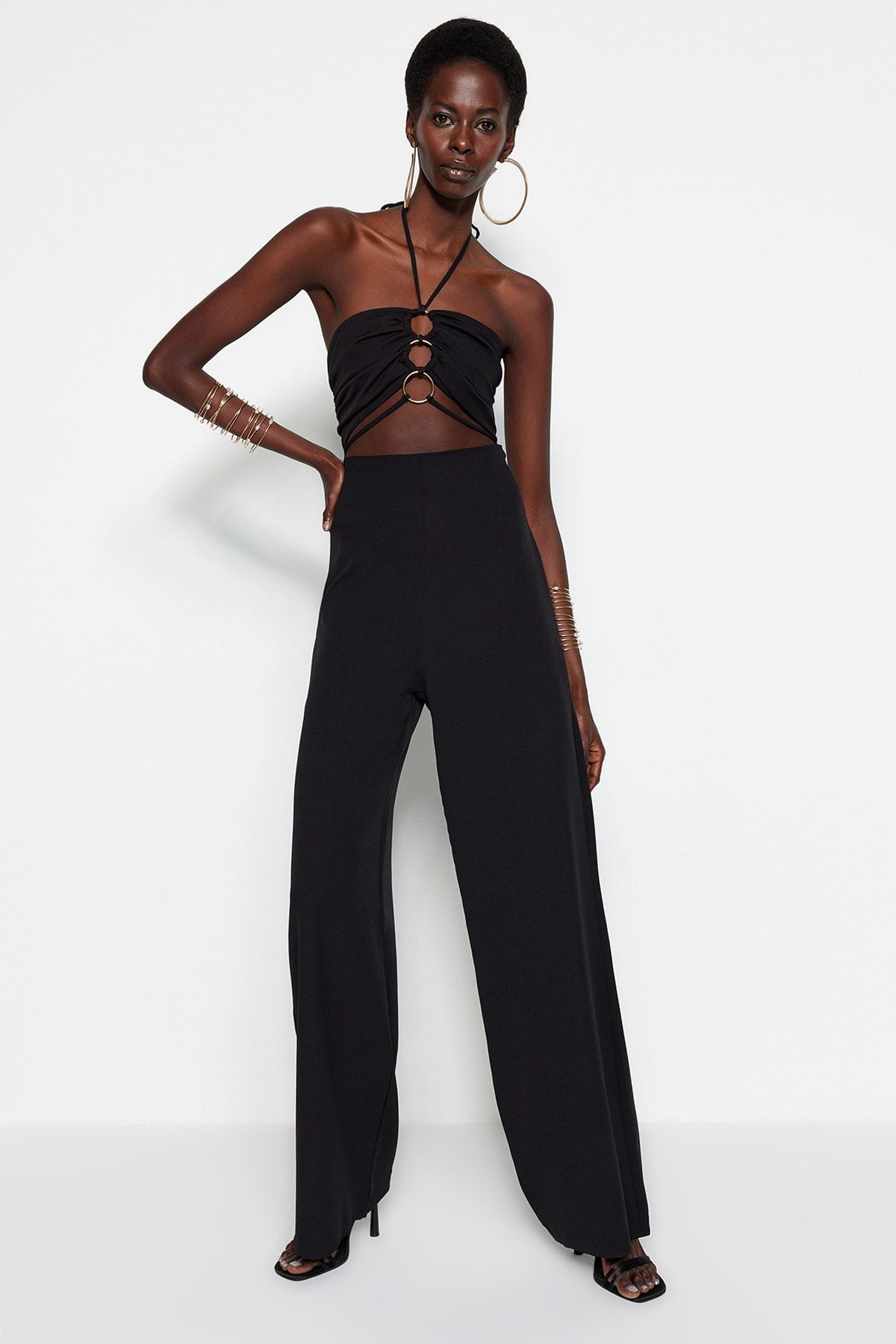 Jumpsuit top fitted leg