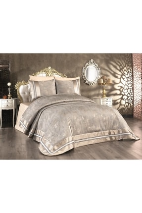 Homeart Batik Şık Elyaflı Astarlı Çift Kişilik Yatak Örtüsü