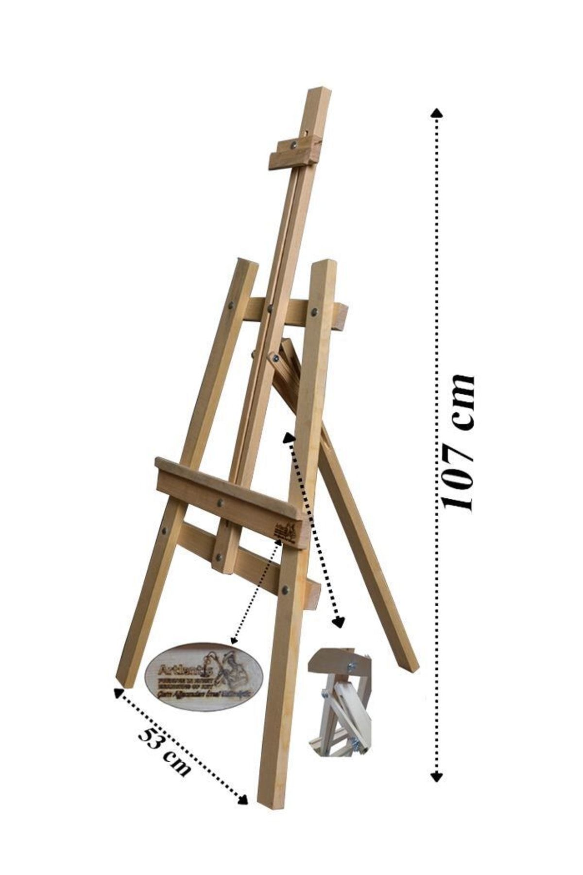 Artlantis Çocuk Şövale Akrilik Boya Resim Seti Monalisa 12 Renk 70 Ml Akrilik Boya 2 Tuval 25x35 Fırça Spatula PN9986