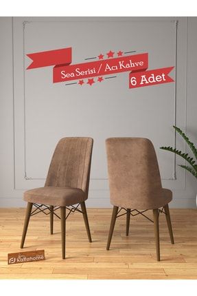 Sea Serisi Mutfak Sandalyesi , Yemek Odası Sandalyesi , Bahçe Sandalyesi 6 Adet - Acı Kahve 0575-003