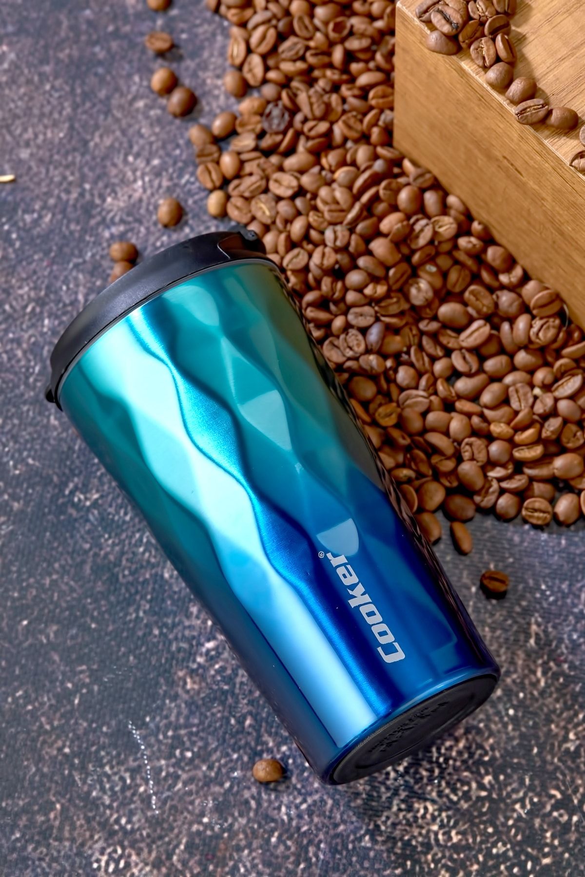 فلاسک آبی استیل جدید 0.35 میل از ضد زنگ 350 Thermos Tea Picnic Camp Café Hotel Cooker