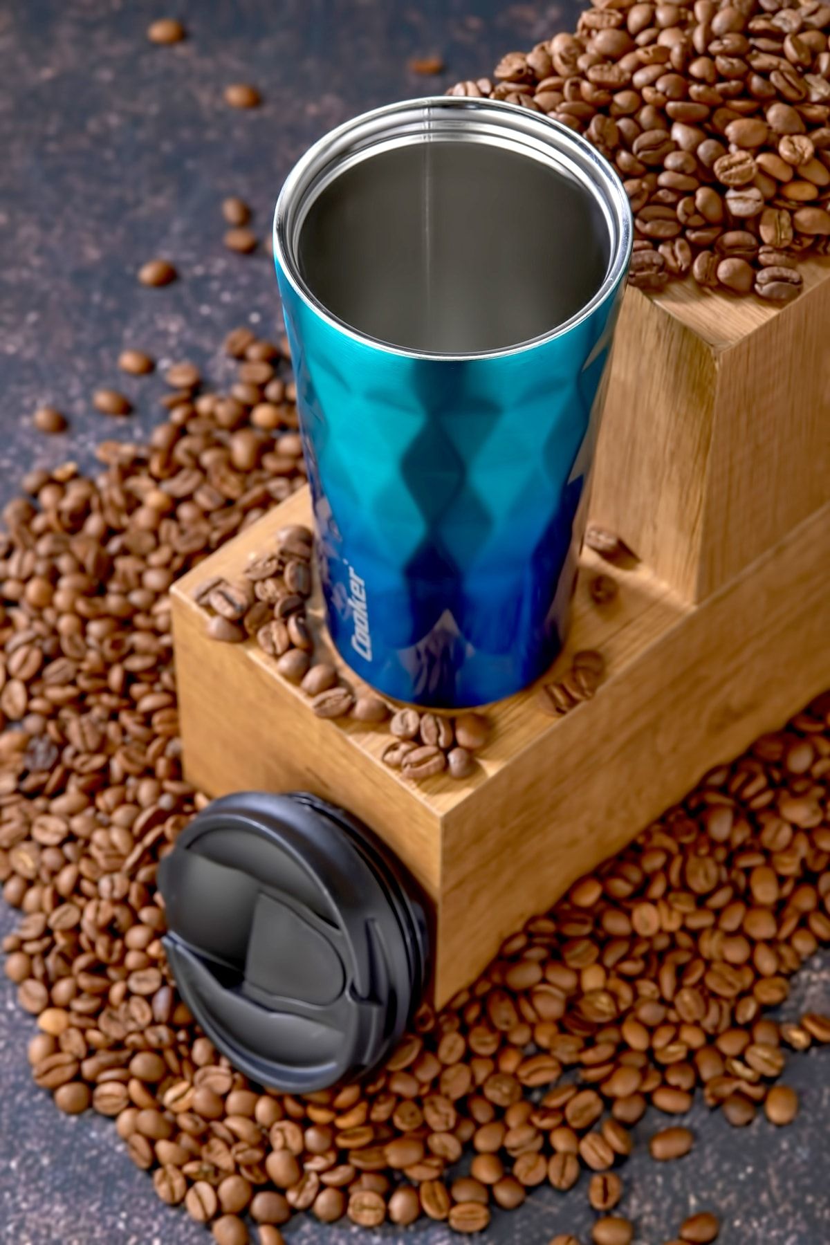 فلاسک آبی استیل جدید 0.35 میل از ضد زنگ 350 Thermos Tea Picnic Camp Café Hotel Cooker