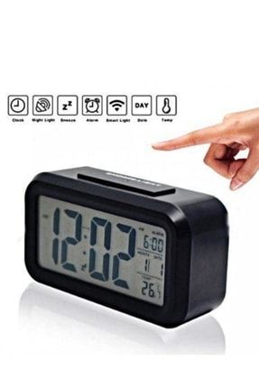 Dijital Işık Sensörlü Masa Saati Alarm-derece-takvim-nem SMS1212