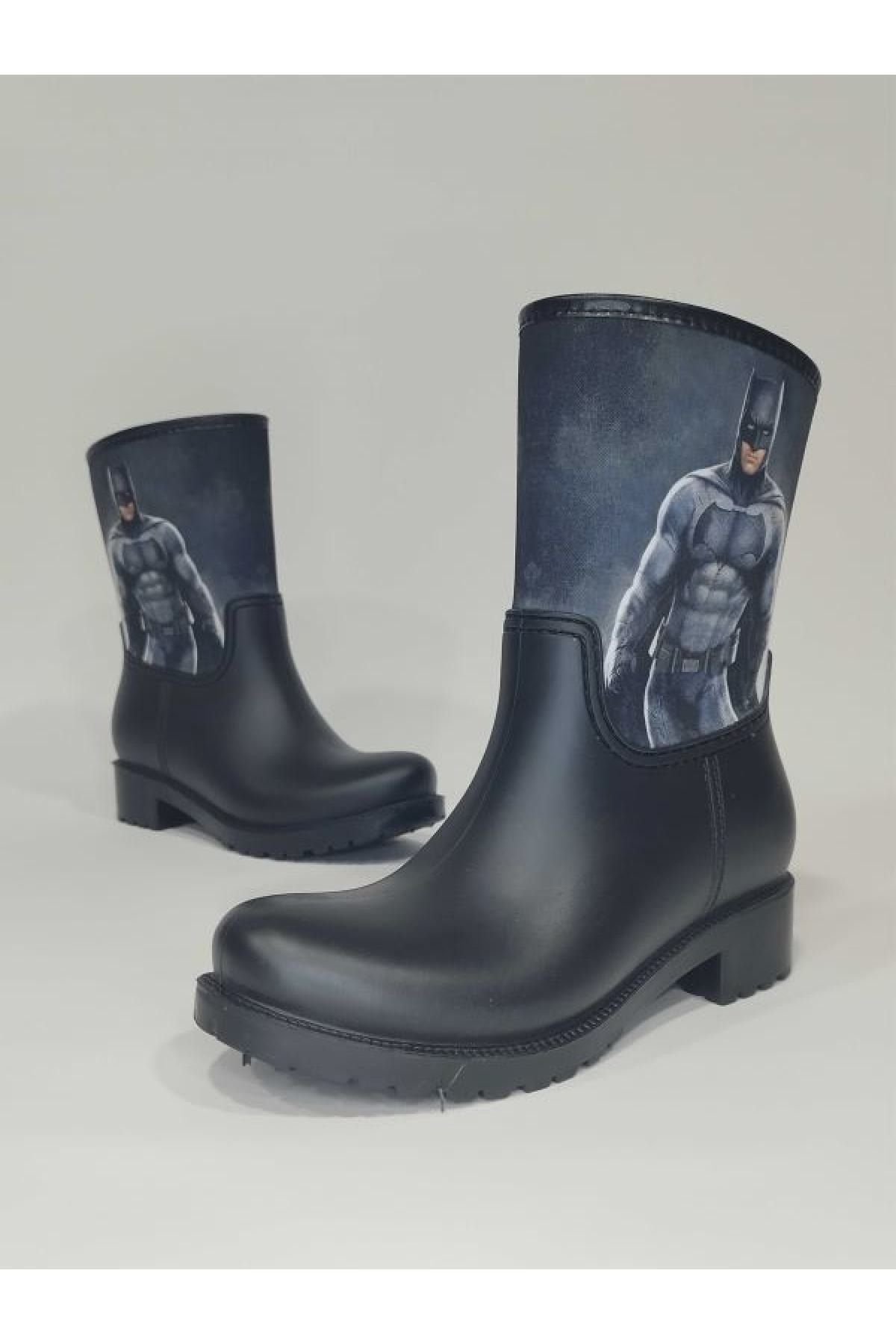 Sea Blue Batman Printed Waterproof Men s Rain Boots Trendyol