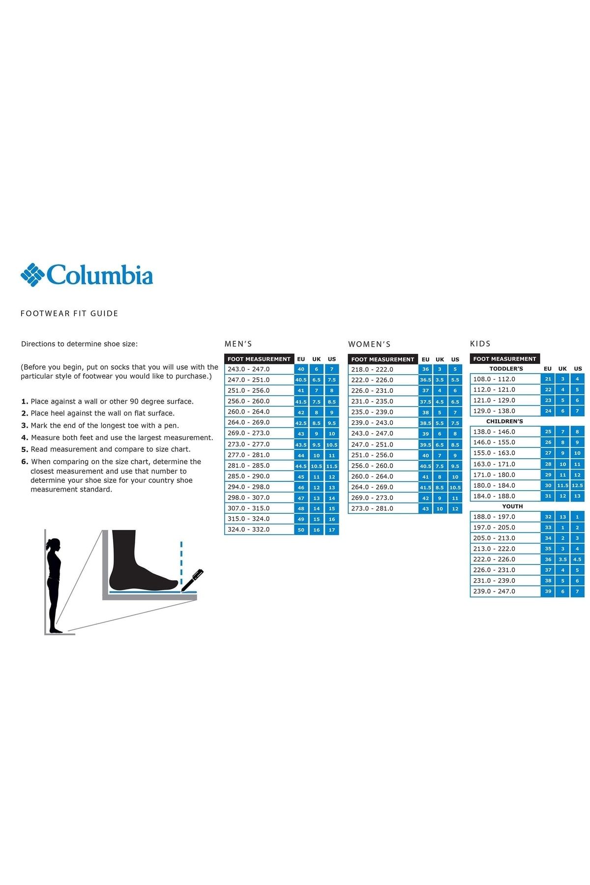 Columbia new arrivals shoe sizes