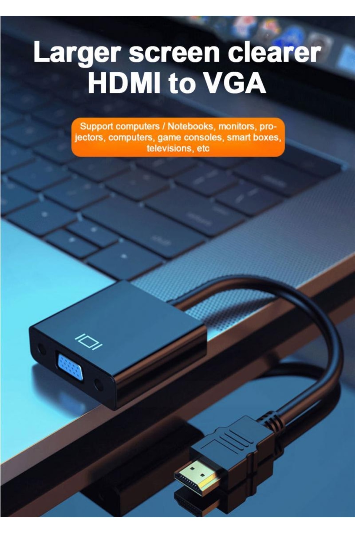 Hd 1080p Hdmı Uyumlu Vga Kablosu Dönüştürücü Erkek Vga Kadın Dönüştürücü Adaptör