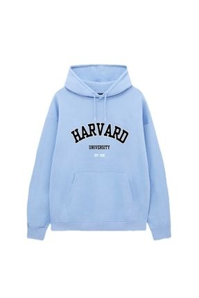 Harvard Bebe Mavi Kapüşonlu Sweatshirt - Hoodie VHN2018