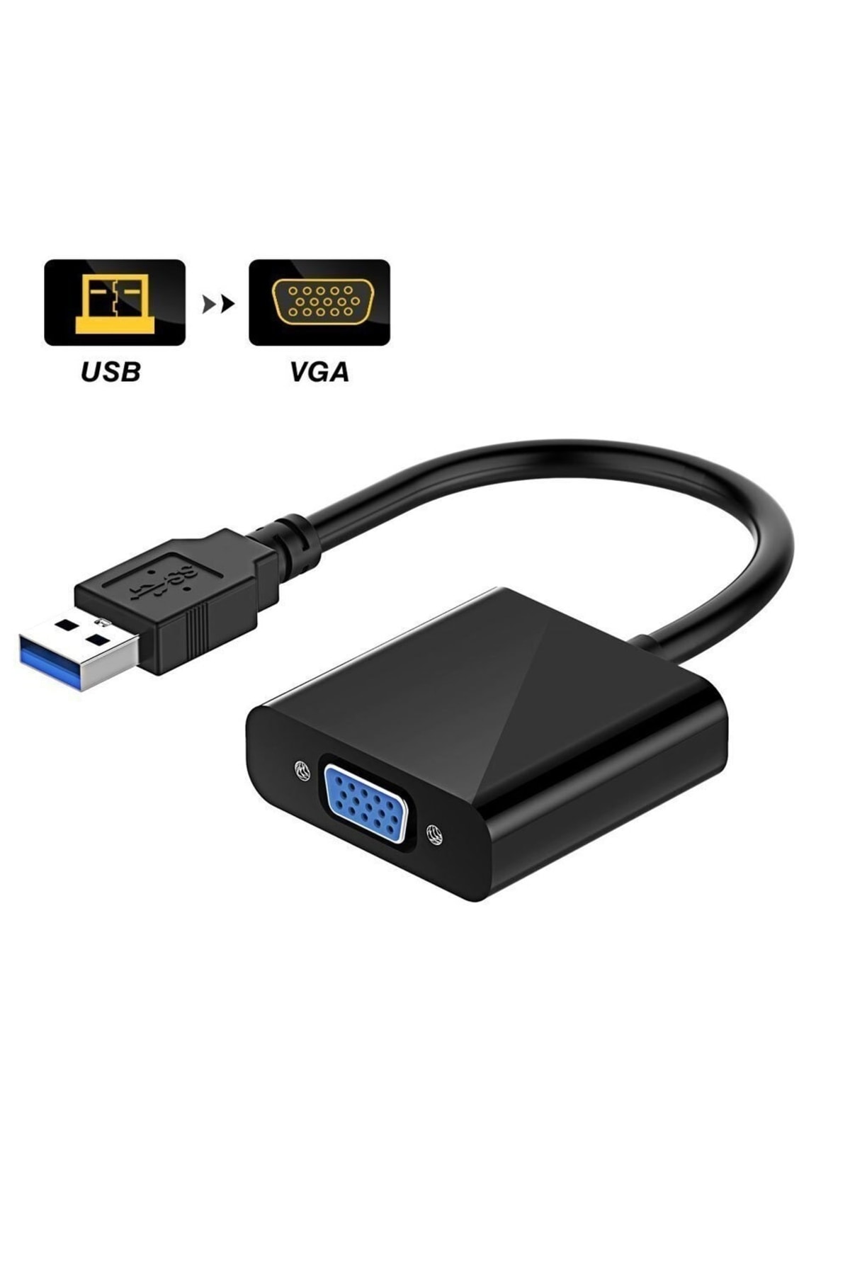 Yeni 2023 Usb 3.0 Vga Çevirici Adaptör Usb To Vga Dönüştürücü Kablo 1080p Adaptörü Dönüştürücü