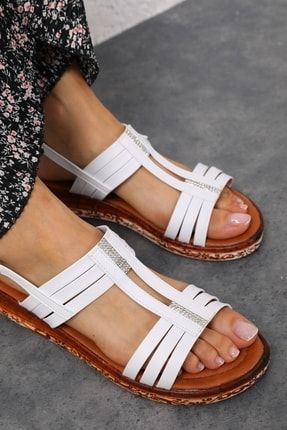 Shoes Kadın Ayax Beyaz Rahat Sandalet LRNY1070S
