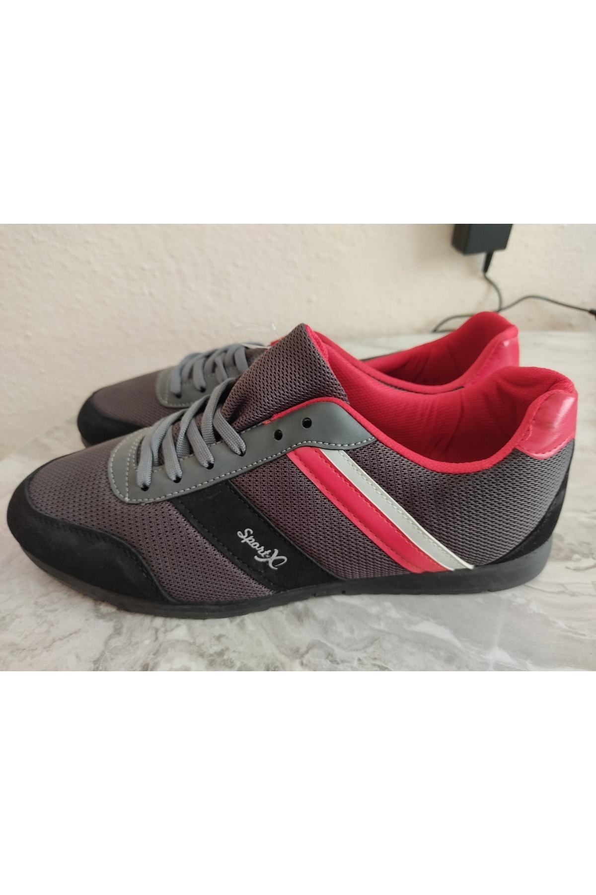 merdane Sportx Spor Ayakkabı Kırmızı Gri