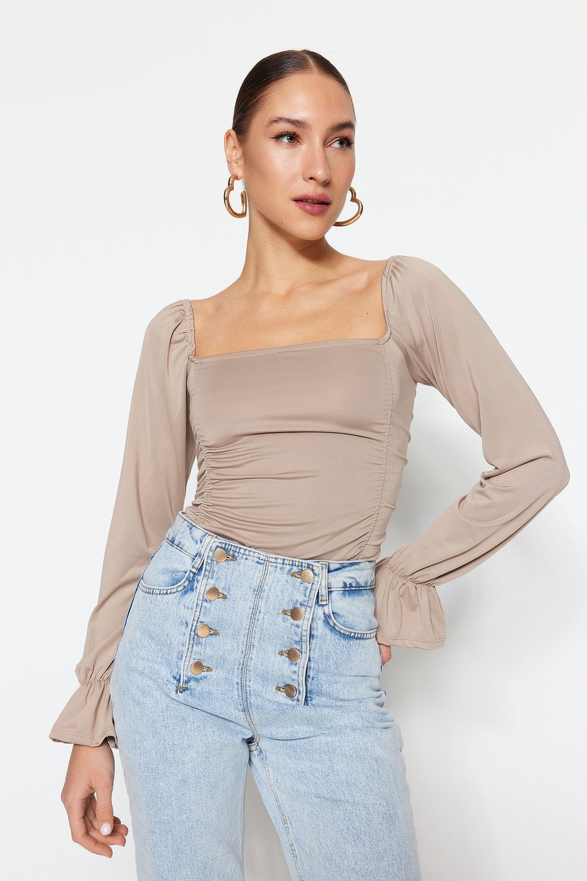 Trendyol Collection Body Beige Regular Fit Fast ausverkauft