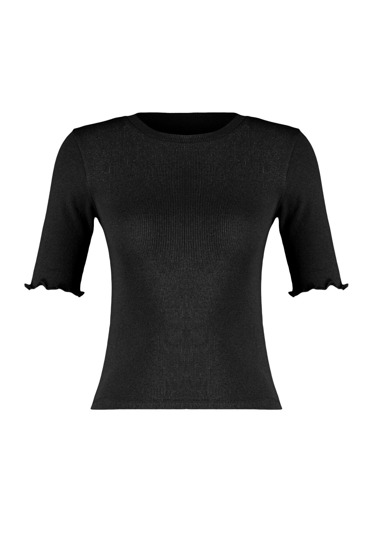 Trendyol Collection-Schwarze, taillierte Stretch-Strickbluse TWOSS23BZ00025 7
