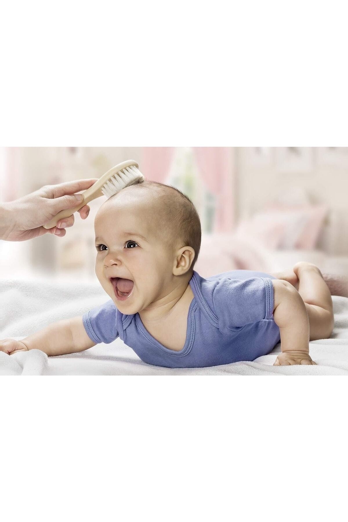 Layes Bebek Tarağı %100 Keçi Kılı Doğal Bebek Saç Fırçası Ve Doğal Ahşap Şimşir Tarak 2'li Set fotoğrafı 4 (önizleme)