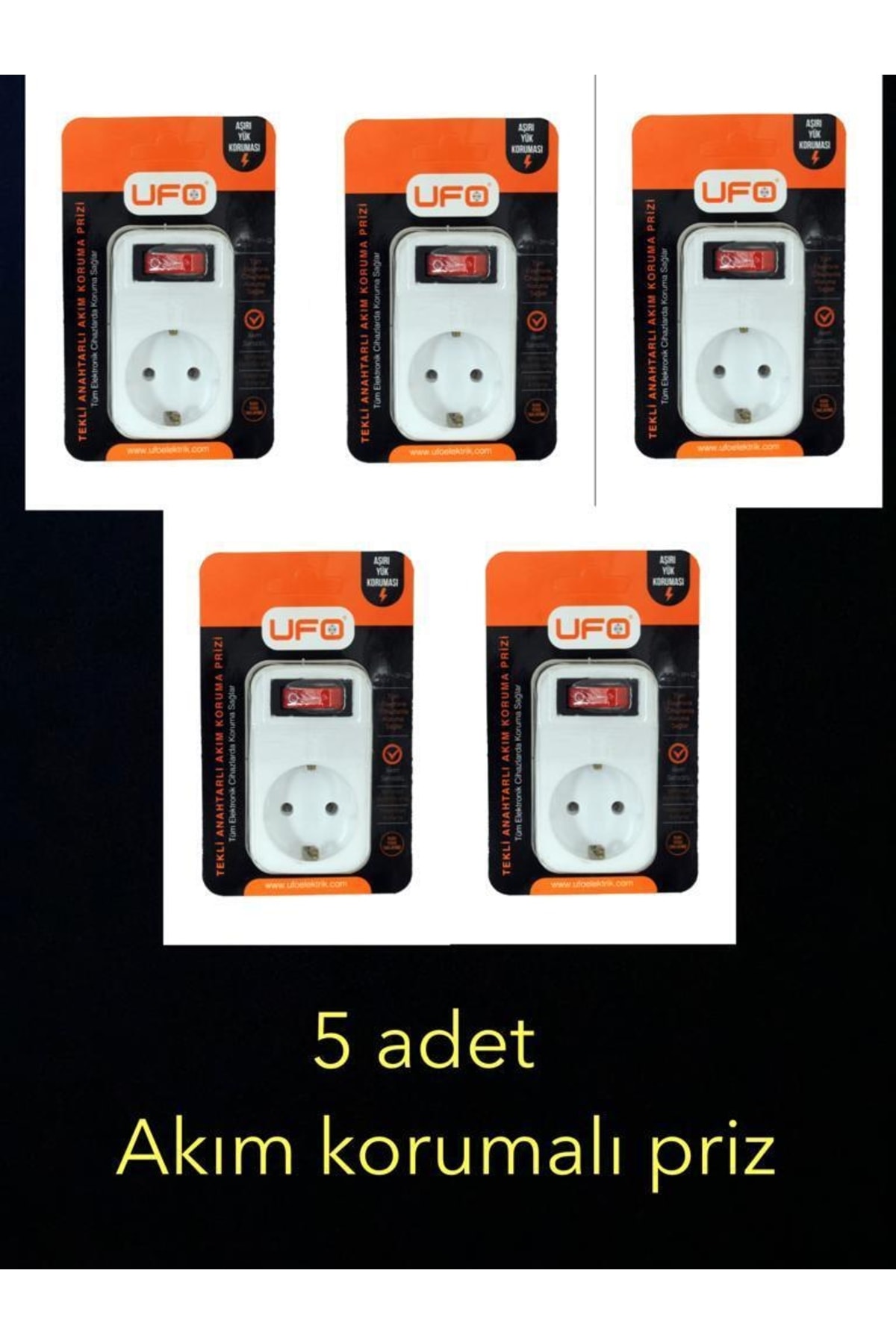 UFO Akım Korumalı Priz Beyaz 5 Adet