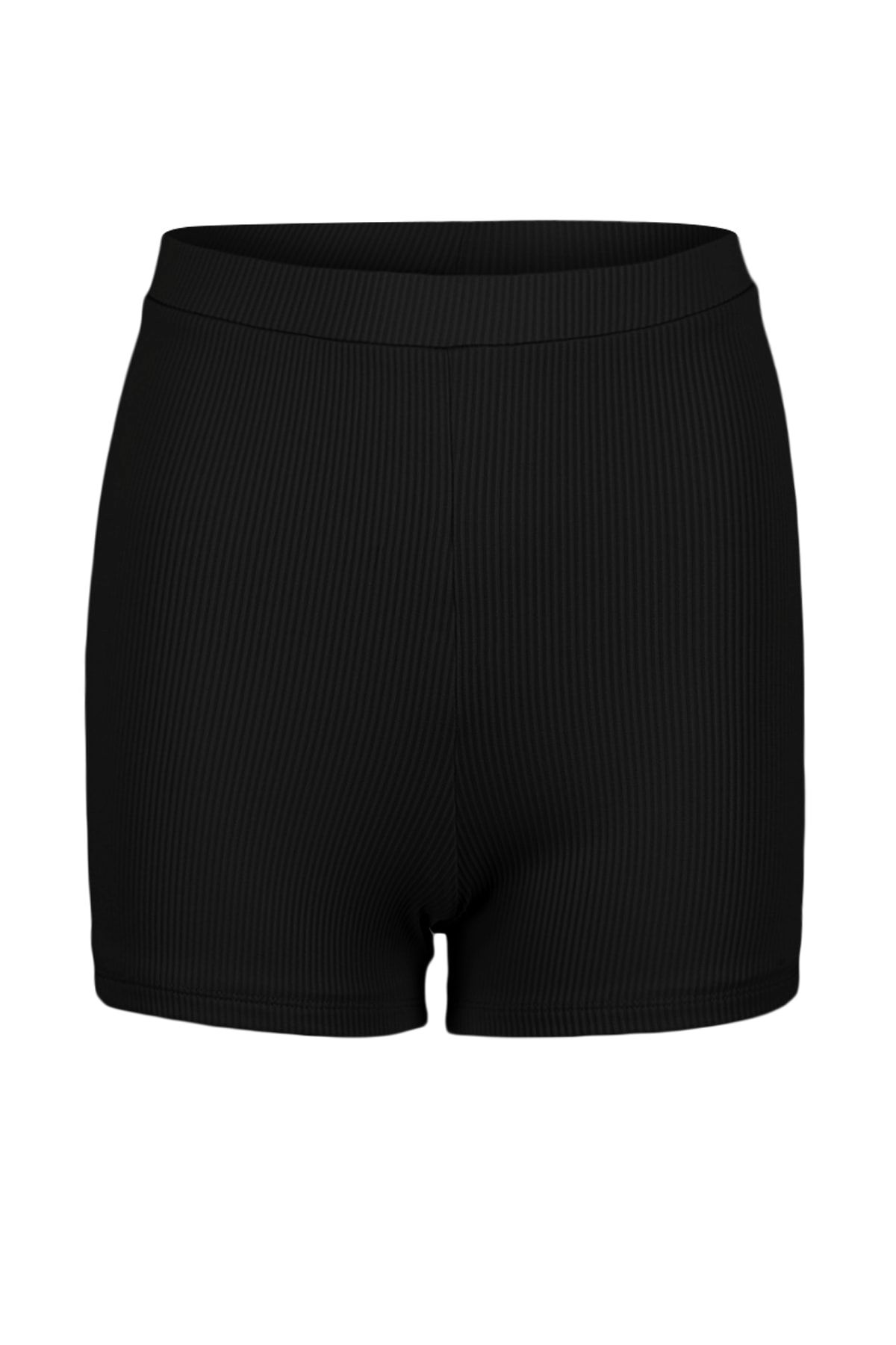 Trendyol Collection-Schwarze strukturierte Bikinihose mit hoher Taille und Shorts TBESS23BA00249 6