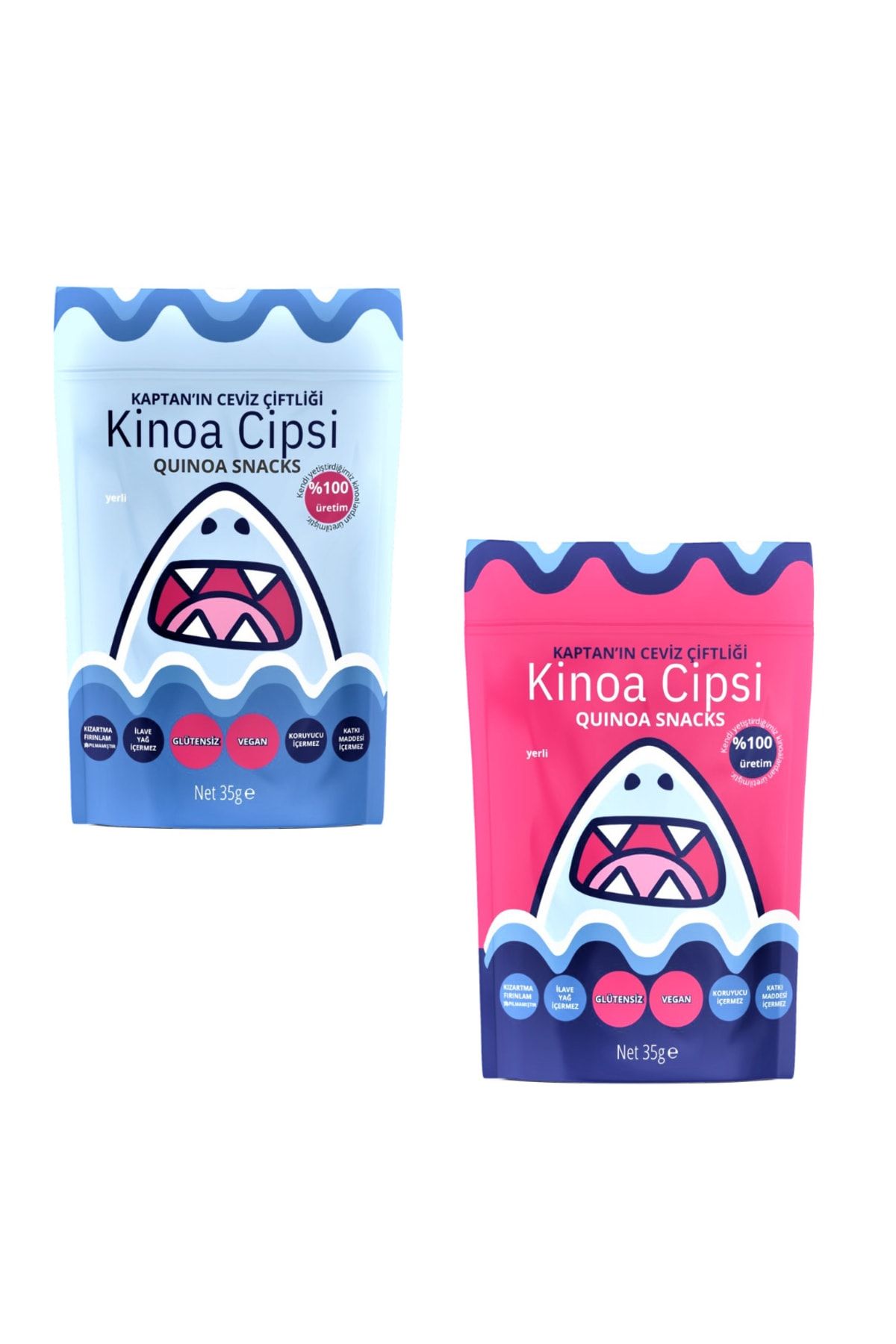 Kaptan`ın Ceviz Çiftliği Kinoa Cipsi 2 Adet Glütensiz Ve Vegan Sağlıklı Atıştırmalık 35 G - 2 Adet - Analizli
