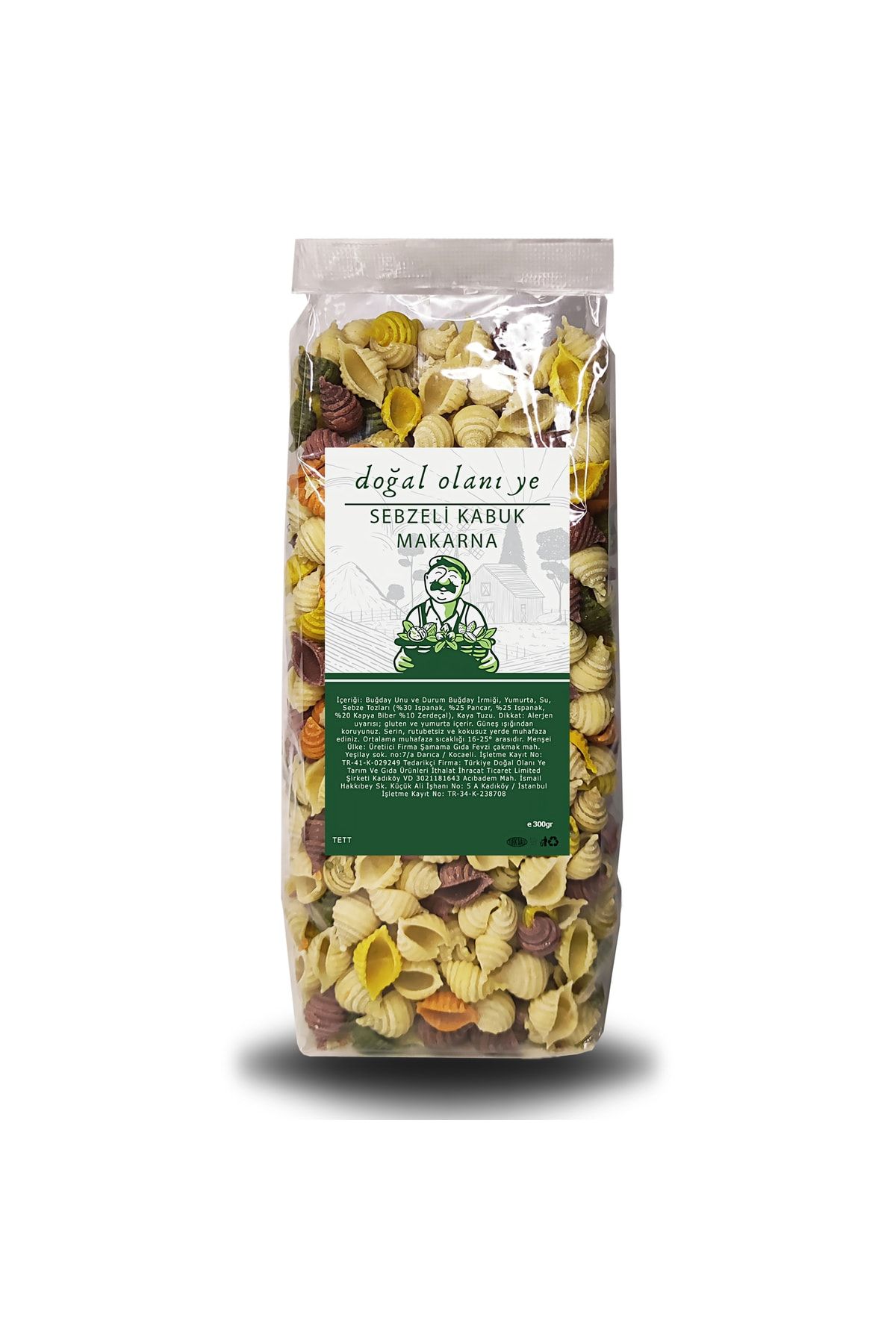 Doğal Olanı Ye Sebzeli Deniz Kabuğu Çocuk Makarnası 300gr