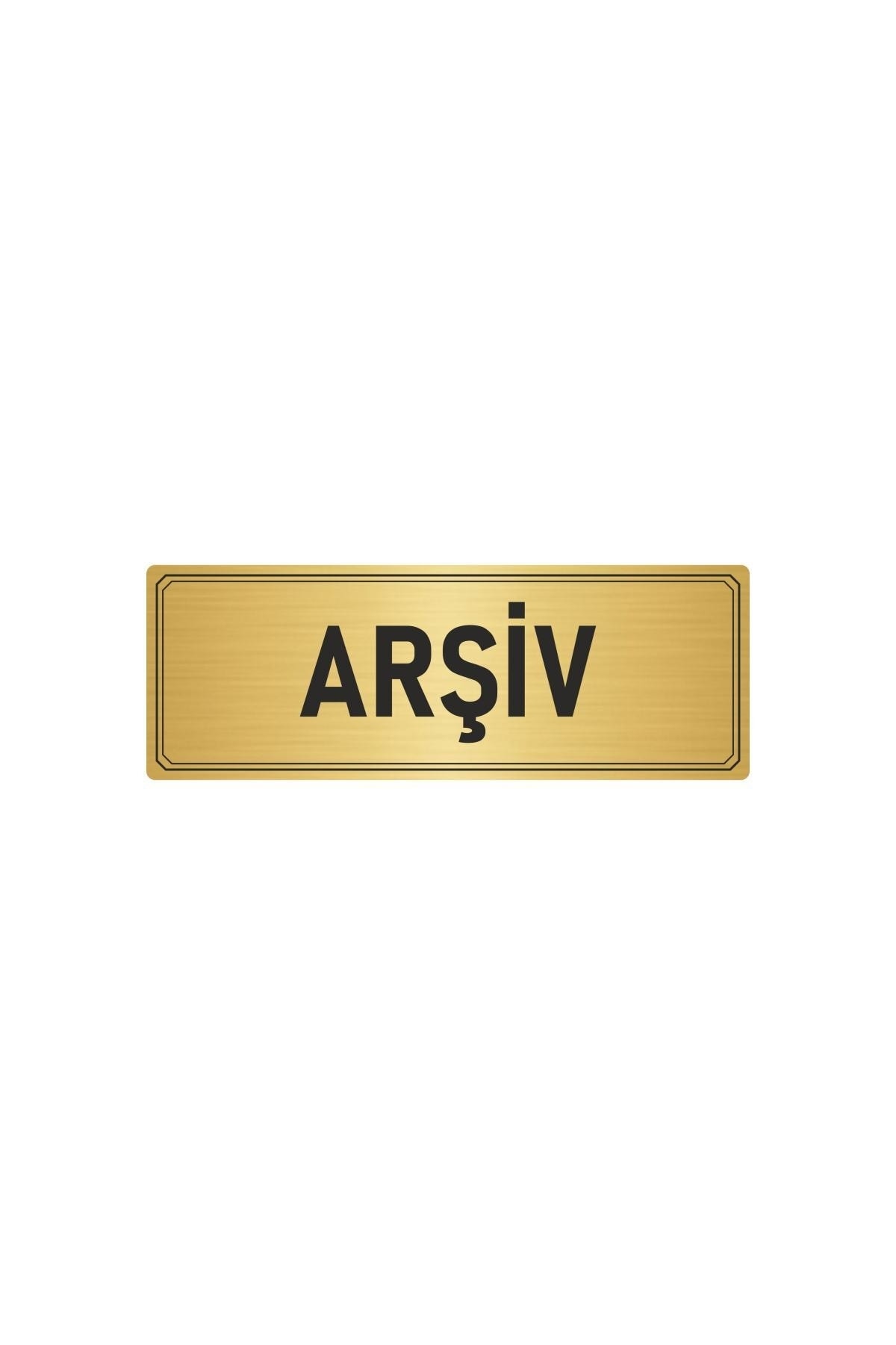 Metal Orientation Plate, Department Door Nameplate Archive 5x20 Cm Gold Color