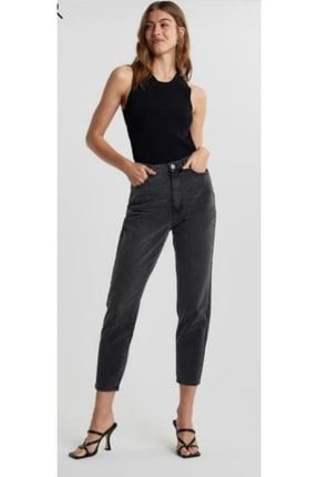 Kadın Siyah Mom Jeans Denim Kot Orjinal Ithal Pantolon 5518908