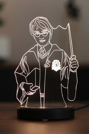Harry Potter Gece Lambası Çocuk Odası Dekor Usbli Siyah Taban Doğum Günü Hediyesi Led Aydınlatma ILZ-120M