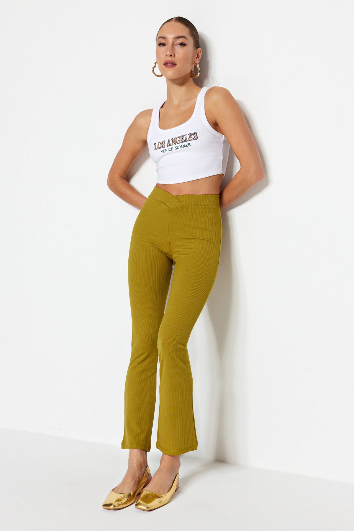 Trendyol Collection Leggings Dunkelblau Mittlerer Bund