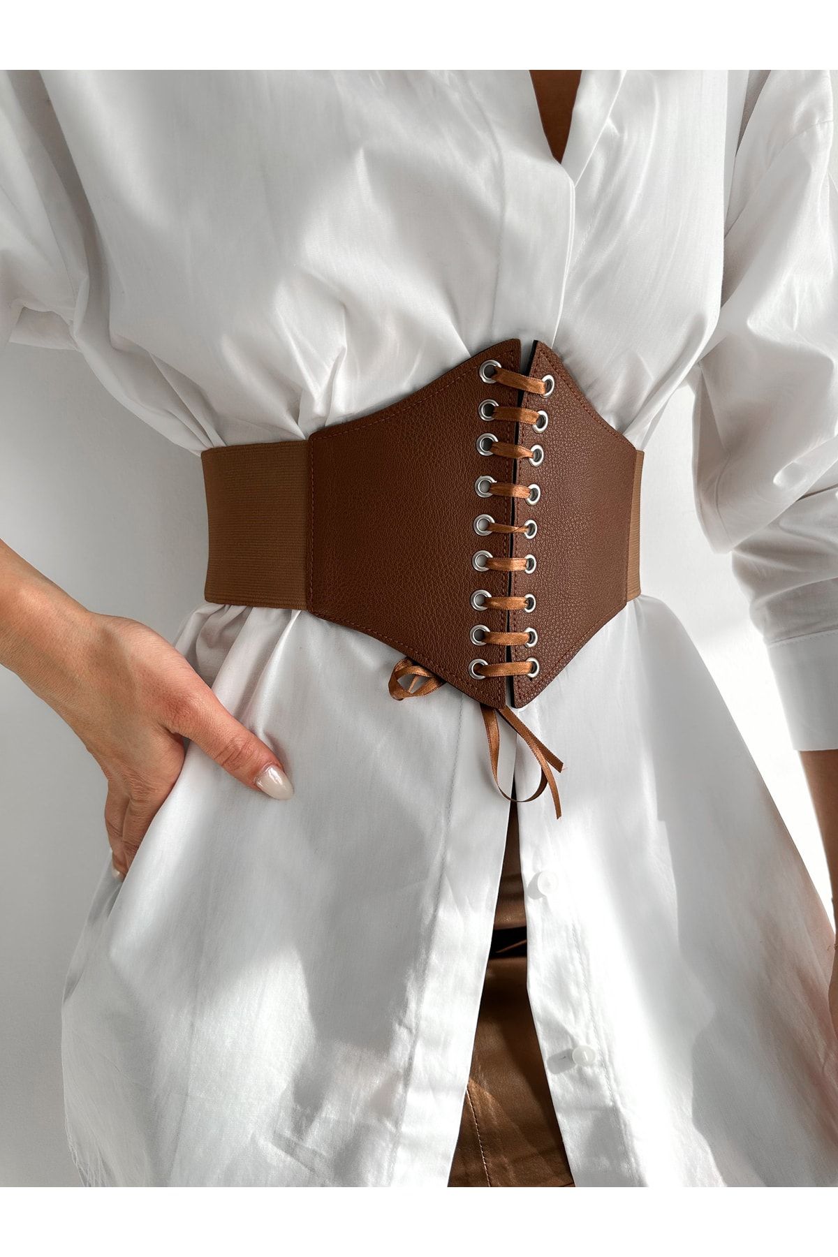 coaksco-Tan Corset Belt - Elastic and String 4