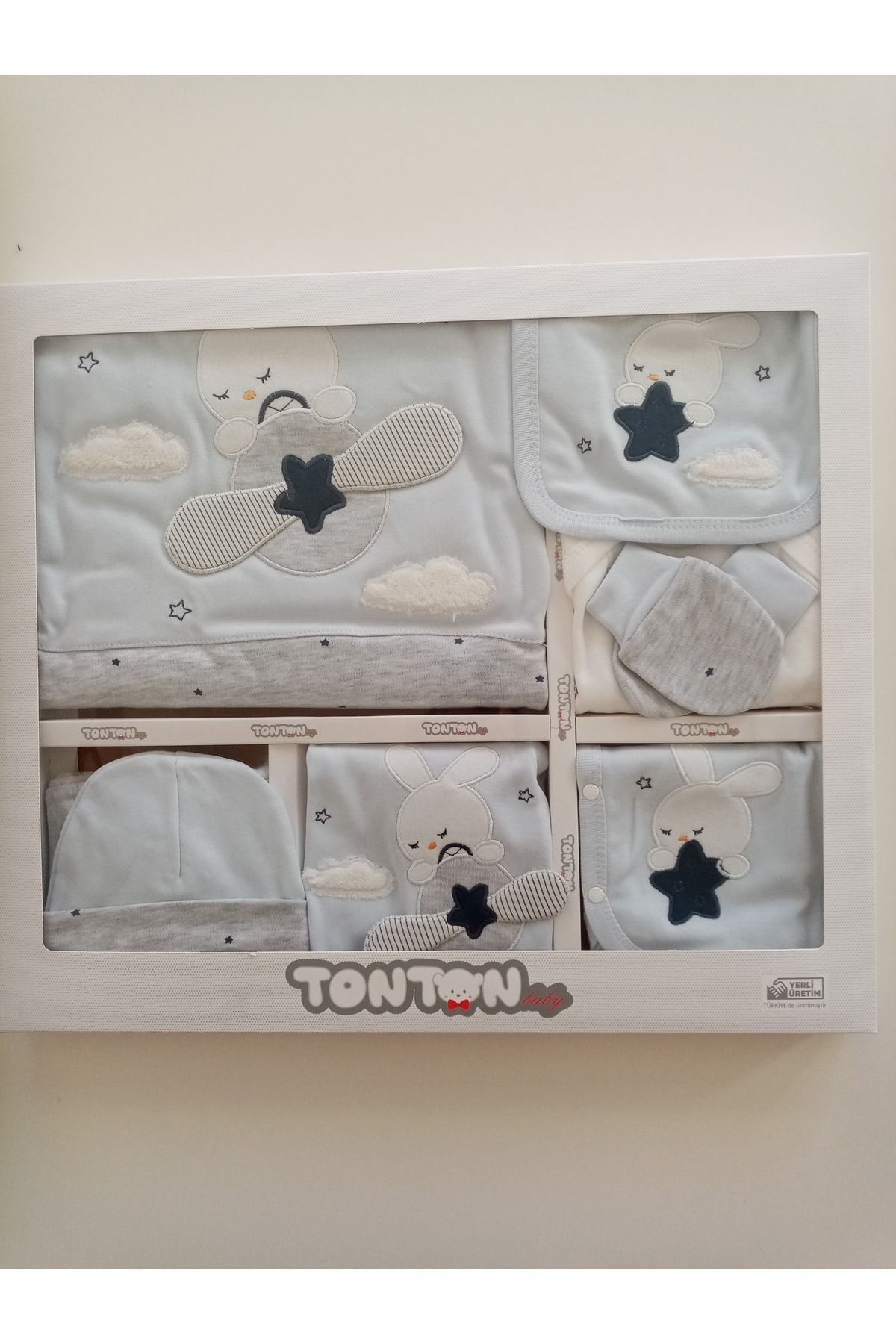 TONTON BABY Uyuyan Tavşan 10lu Hastane Çıkışı Yenidoğan Zıbın Set