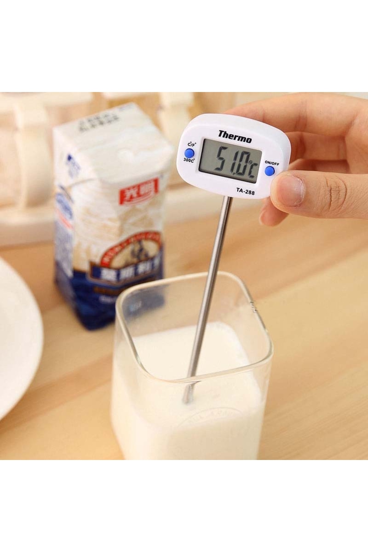 Derwell Yeni 2025 Ta-288 Daldırma Tipli Süt Mama Yoğurt Çorba Mayalama Dijital Mutfak Gıda Yemek Termometre