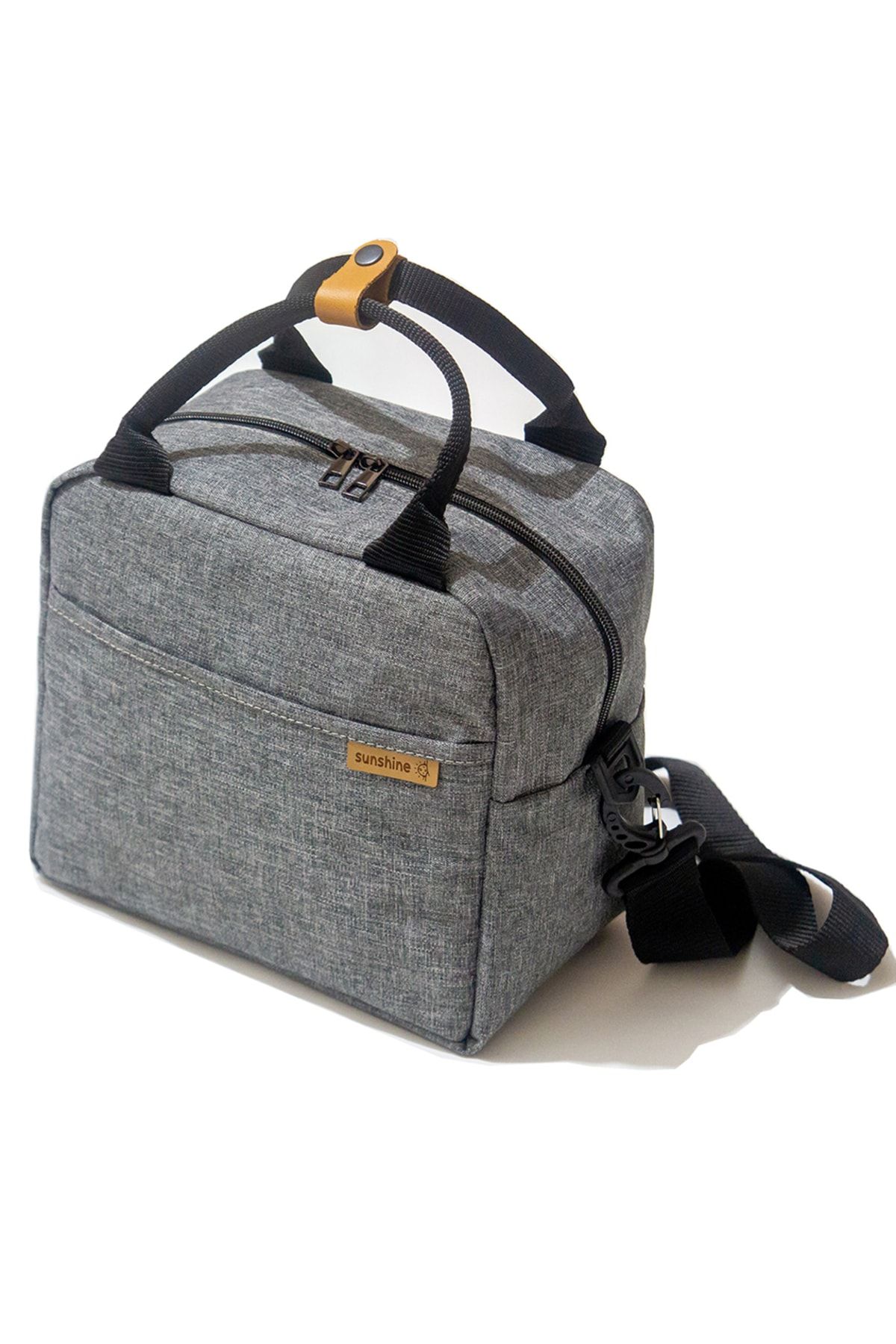 Sunshine Gray Waterproof Fabric Insulated Lunch Bag Thermal Bag Lunch Bag Shoulder Bag