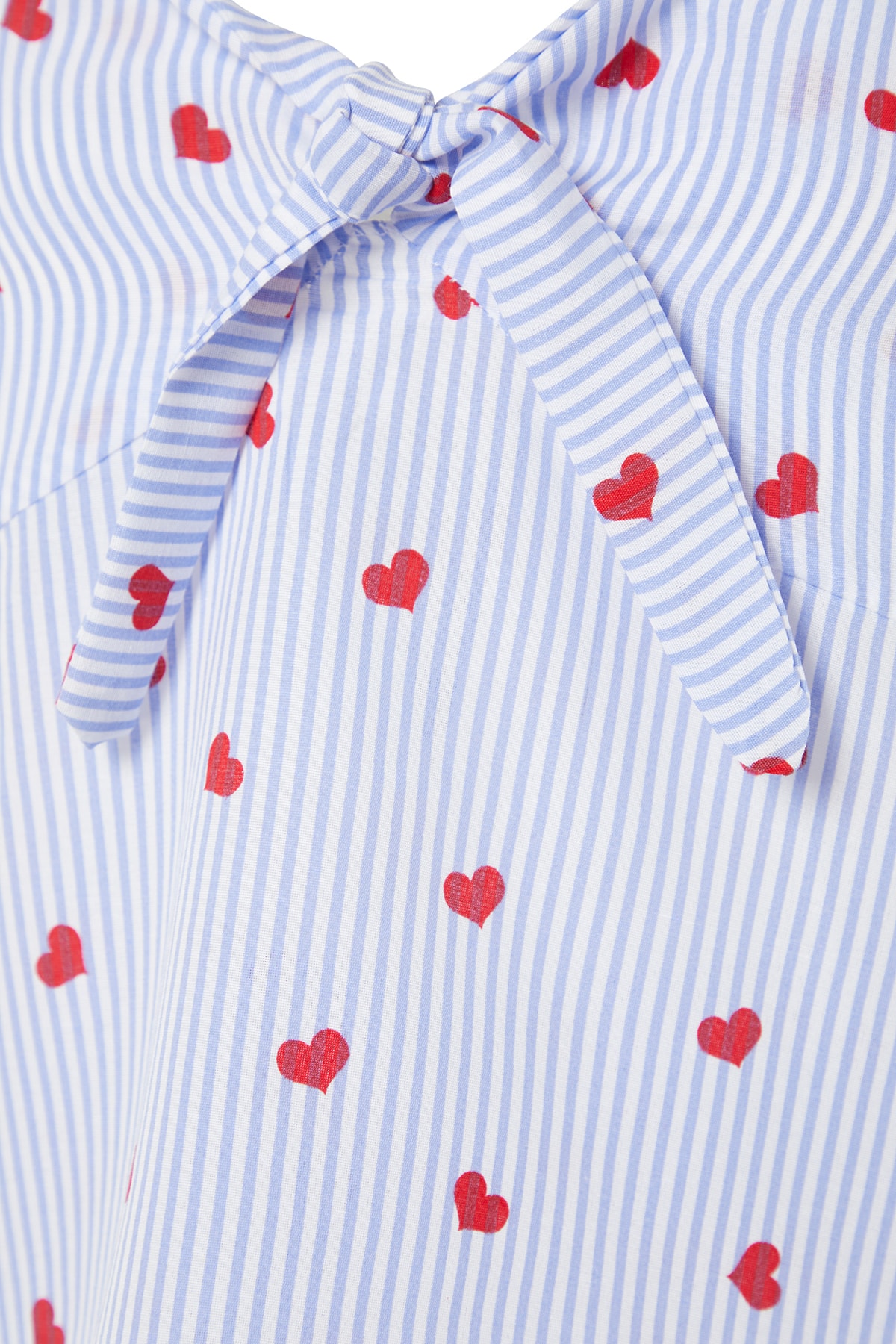 Trendyolmilla  Mavi Çizgili Kalpli İp Askılı Viskon Şortlu Dokuma Pijama Takımı THMSS23PT00133 - Görsel 8